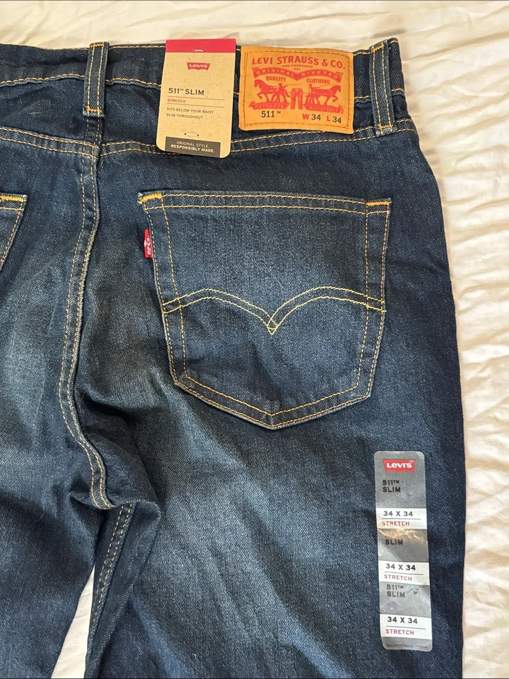 Men’s Levi's Slim Jeans in Dark Indigo with Fading